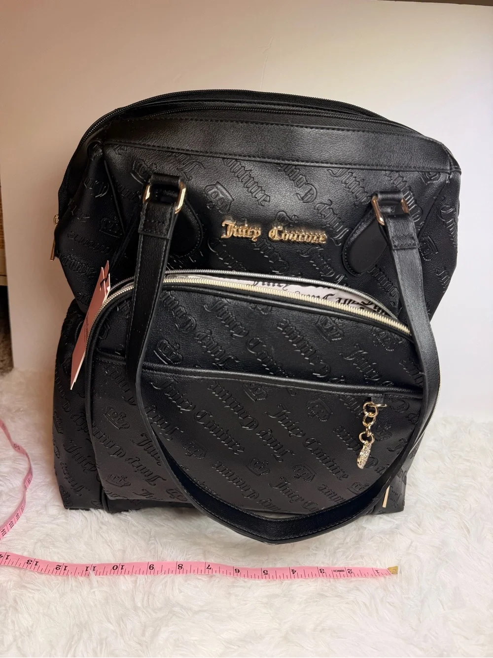 Juicy Couture Black Embossed Logo Backpack
